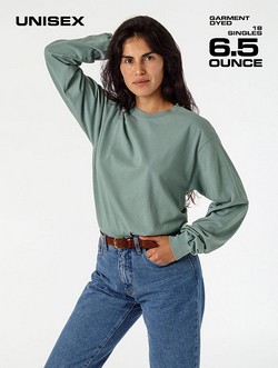 1807GD - L/S Grmnt Dye Crew Neck 6.5oz