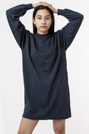1837GD - 6.5 oz L/S Garment Dye Mockneck Dress