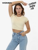 43035 - Cap Sleeve Baby Rib Crop Top