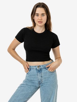 4325 - Baby Rib Short Sleeve Crop Tee