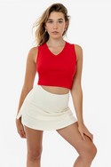 4357 - Baby Rib Sleeveless V-Neck Crop 