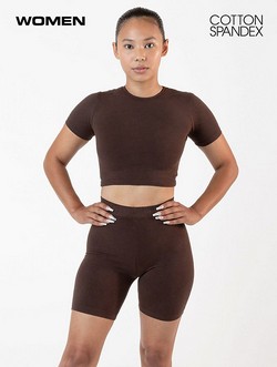 83078GD - Cotton Spandex S/S Crew Crop Top