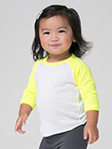 BB053W - Imported Infant Poly-Cotton 3/4 Sleeve Raglan